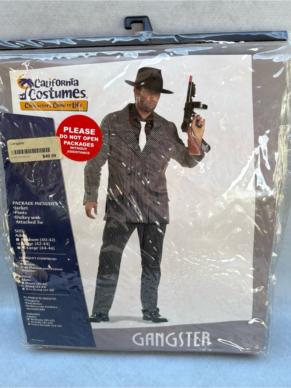 California Costumes Adult Gangster Costume Set Size Large 42-44